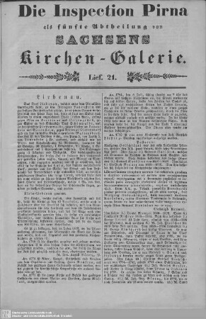 Liebenau, Langenhennersdorf, Lauenstein : 21. Lieferung