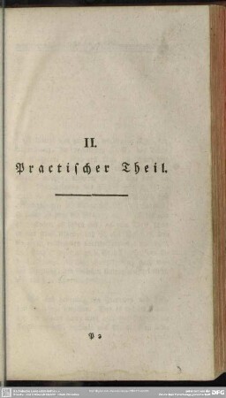 II. Practischer Theil