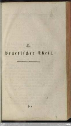 II. Practischer Theil