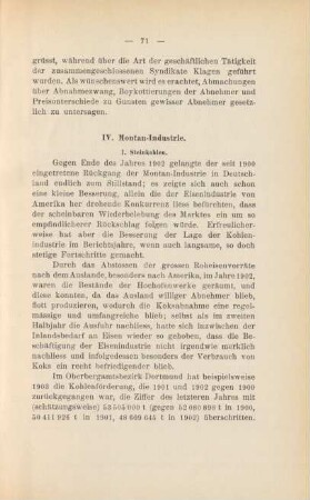 IV. Montan-Industrie.