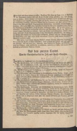 Aus dem zweyten Capitel. Von der Gerichtsbarkeit der Zoll- und Accise-Gerichte