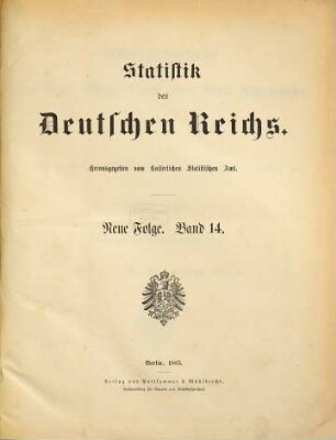 Waarenverkehr des deutschen Zollgebiets mit dem Auslande. 14 = 1884 (1885)
