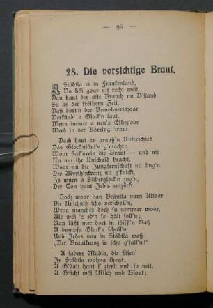 28. Die vorsichtige Braut.