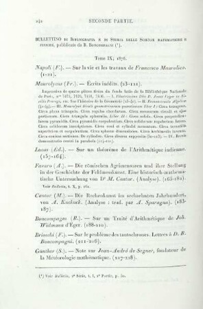 Bullettino di Bibliografie e di Storia delle Scienze Matematiche.