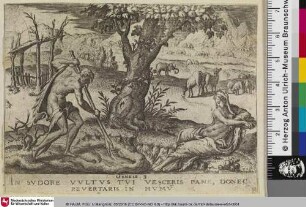 [Adam und Eva bei der Arbeit; Adam et Ève assujettis au travail]