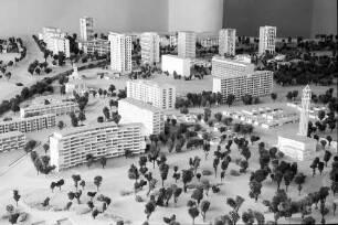 Berlin: Modell des Interbau von Süden