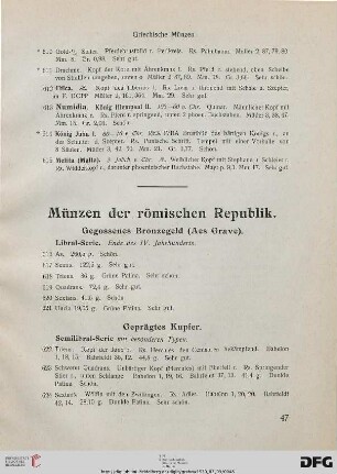 Münzen der römischen Republik (Nr. 616-649)