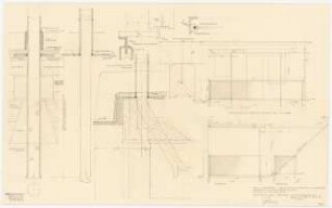 Arzthaus Prof. Bernhardt, Berlin-Charlottenburg: Details: Terrassen- und Balkongeländer - Ansichten 1:20, Detailschnitte 1:1