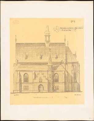 Heiliggeistkirche, Kiel Wiederherstellungsplan: Aufriss Südseite
