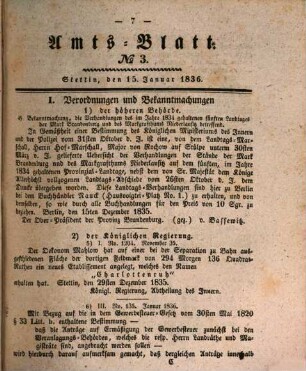 Amtsblatt der Regierung in Stettin. 1836 = Jg. 26