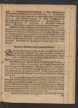 Teutsche Bücher in allerhandt Künsten.