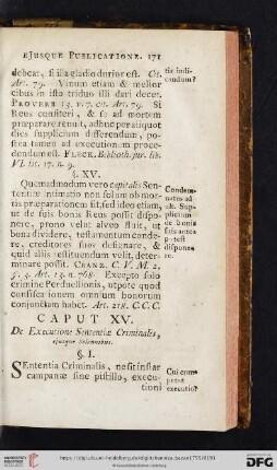 Caput XV.: De Executione Sententiæ Criminalis, ejusque Solennibus