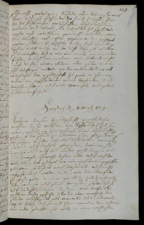 Freytag d 4 Mertz 1729.