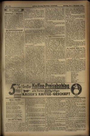 Zweite Ausgabe vom Freitag, den 01. November 1929.
