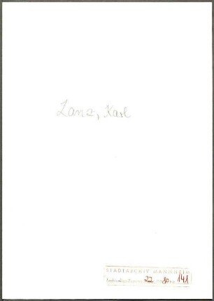 Lanz, Karl, Maschinenfabrik Heinrich Lanz, Mannheim, Schriftwechsel mit Wichert