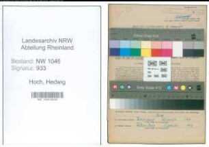 Entnazifizierung Hedwig Hoch , geb. 02.09.1913 ()