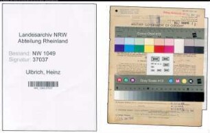 Entnazifizierung Heinz Ulbrich , geb. 20.08.1915 (Kaufmaennischer Angestellter)