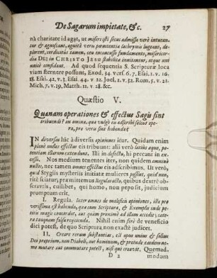Quæstio V. Quænam operationes & effectus Sagis sint tribuendi [...]