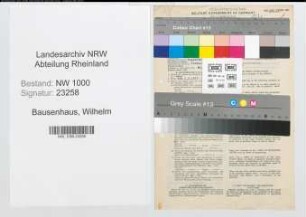 Entnazifizierung Wilhelm Bausenhaus, geb. 27.10.1891 (Verm.Inspektor)