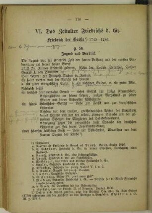 VI. Das Zeitalter Friedrichs d. Gr. 1740 - 1786