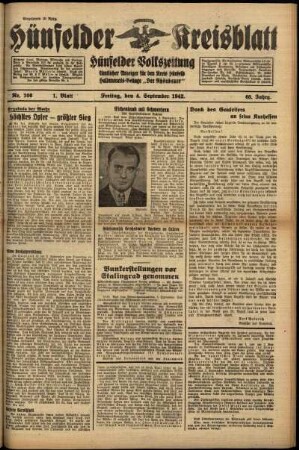 Erste Ausgabe vom Freitag, den 04. September 1942.