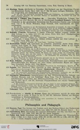 Philosophie und Pädagogik (Nr. 419-435)