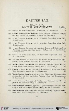 Nachtrag. Diverse Antiquitäten (Nr. 480-526)