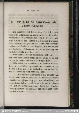 19. Das Kochen der Champignon´s und anderer Schwämme