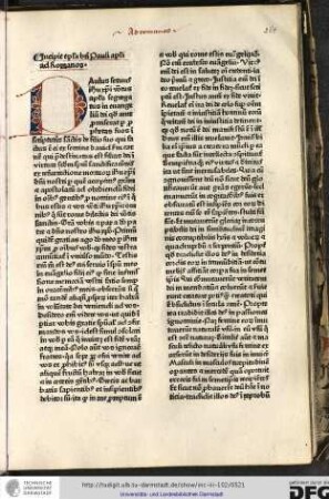 Incipit epistola beati Pauli apostoli ad Romanos.