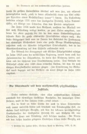Die Sternwarte mit dem mathematisch-physikalischen Institute.