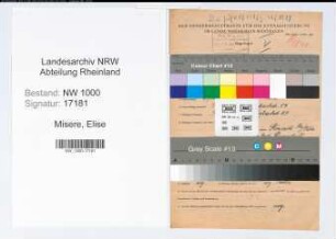 Entnazifizierung Elise Misere, geb. 19.10.1893 ()