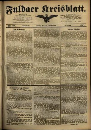 Ausgabe vom Freitag, den 20. September 1907.
