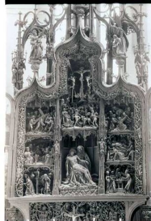 Kalkar: Holzgeschnitzter Altar [Sieben-Schmerzen-Altar in St. Nicolai]