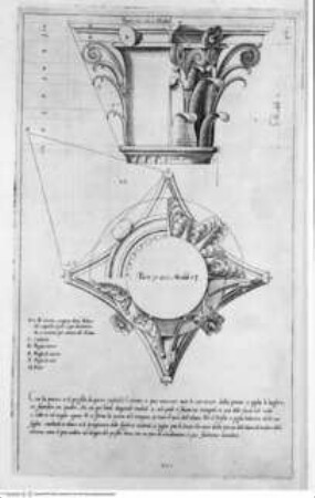 Regola delli cinque ordini d'architettura., Tafel XXV: Korinthisches Kapitell, Details