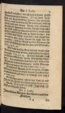 Die I. Lucta. Innerliches Ringen/ der Seelen und des Fleisches.