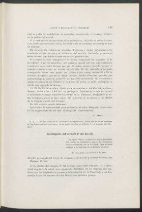 Investigación del artículo 2° del decreto