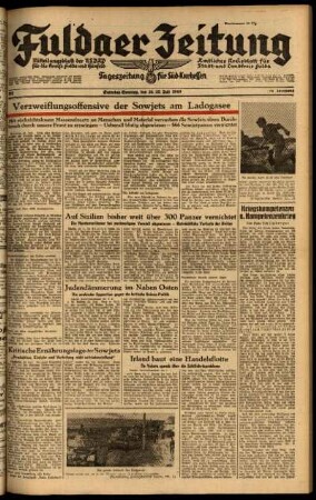Ausgabe vom Samstag, den 24. Juli 1943.