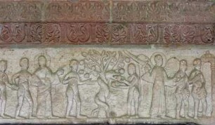 Frankreich. Alsace. Bas Rhin. Andlau. Abteikirche Sainte Ricarda. Fresken Band romanisch