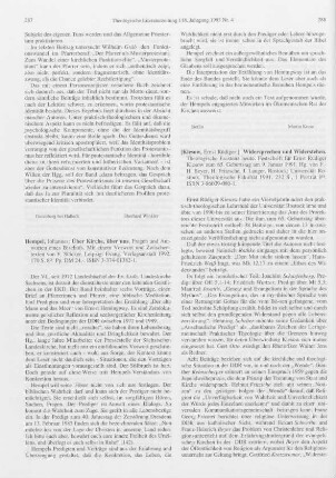 287-288 [Rezension] Hempel, Johannes, Über Kirche, über uns