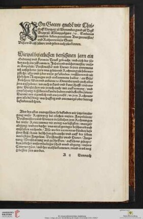 Von Gottes gnade[n] wir Christoff Hertzog zu Wirtemberg vnd zu Tegk [...]