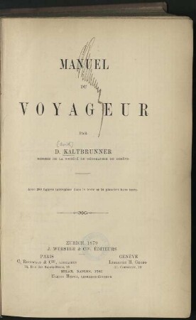 Manuel du voyageur