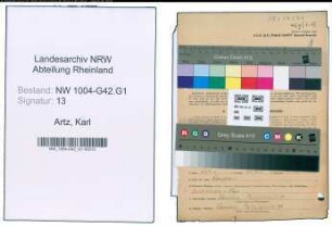 Entnazifizierung Karl Artz , geb. 25.09.1893 (Angestellter)