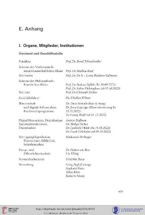 Vorstand und Geschäftsstelle
