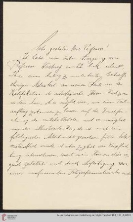 Brief von Fritz Saxl an Franz Boll