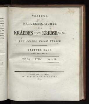Bd. 3,3: Versuch einer Naturgeschichte der Krabben und Krebse. Bd. 3,3