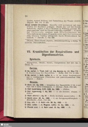 VII. Krankheiten der Respirations- und Digestionsatrien