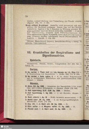 VII. Krankheiten der Respirations- und Digestionsatrien