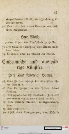 Einheimische und auswärtige Künstler
