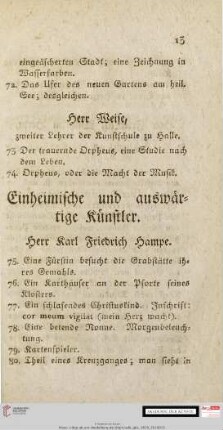 Einheimische und auswärtige Künstler