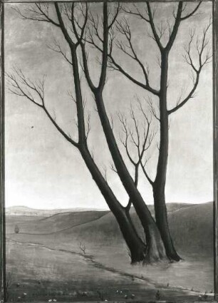 Herbstlandschaft : Schönberg, Ewald: Herbstlandschaft. Öl auf Leinwand; 98 x 75 cm. 1929. Freital: Städtische Sammlungen. Ausstellung "Kunst im Aufbruch. Dresden 1918-1933", Dresden, 30.09.1980-25.02.1981